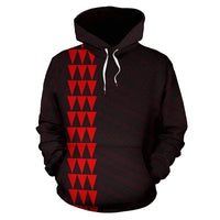 Polynesian Kakau Kanaka Map of Hawaii Hoodie Red - Polynesian Pride