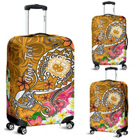 Samoa Custom Personalised Luggage Covers - Turtle Plumeria (Gold) - Polynesian Pride