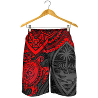 Guam Polynesian Men's Shorts - Red Turtle - Polynesian Pride