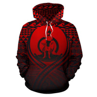 Vanuatu All Over Hoodie Lift up Red - Polynesian Pride