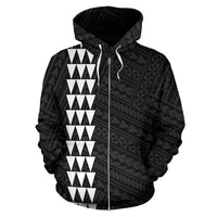 Polynesian Kakau Seal of Hawaii Custom Zip Hoodie White - Polynesian Pride