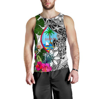 Guam Custom Personalised Men's Tank Top White - Turtle Plumeria Banana Leaf - Polynesian Pride