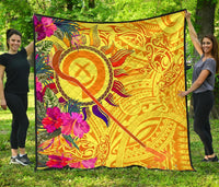 Polynesian Quilts - Vanuatu Symbols With Hibiscus - Polynesian Pride