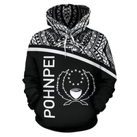 Pohnpei All Over Hoodie Micronesia Black Curve Style - Polynesian Pride