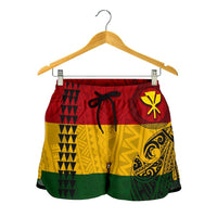 Hawaii Kanaka Flag Polynesian Women's Shorts - Polynesian Pride