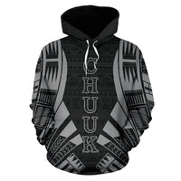 Chuuk All Over Hoodie Grey Tattoo Style - Polynesian Pride