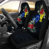 Cook Islands Hibiscus Coat Of Arms Car Seat Covers - Polynesian Pride