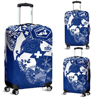Tonga Polynesian Luggage Cover - Tongan Pride (Bright Blue) - Polynesian Pride