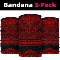 Hawaiian Polynesian Bandana 3 - Pack Basic Warrior Red - Polynesian Pride
