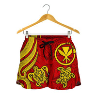 Polynesian Hawaii (Kanaka Maoli) Women Shorts - Red Tentacle Turtle - Polynesian Pride
