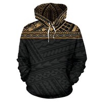 Poly All Over Hoodie Polynesian Gold Black Version - Polynesian Pride
