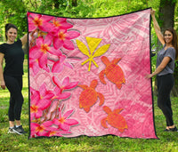 Hawaii Premium Quilt - Polynesian Pink Plumeria Turtle Pink - Polynesian Pride