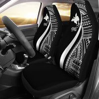 Papua New Guinea Car Seat Covers - White Polynesian Tentacle Tribal Pattern Universal Fit White - Polynesian Pride