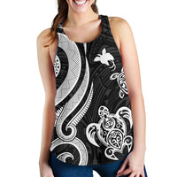 Papua New Guinea Women's Racerback Tank - White Tentacle Turtle - Polynesian Pride