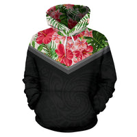 Hawaii Pink Hibiscus Palm Hoodie - Polynesian Pride