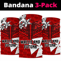 Wallis and Futuna Rugby Bandana 3-Pack Sporty Vibes One Size Red - Polynesian Pride
