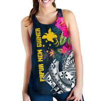 Papua New Guinea Women's Racerback Tank - Summer Vibes Blue - Polynesian Pride
