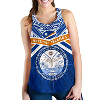 Marshall Islands Rugby Women Racerback Tank Forever Blue - Polynesian Pride