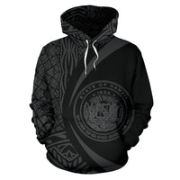 Hawaii Polynesian Hoodie Circle Style 01 Gray Color - Polynesian Pride