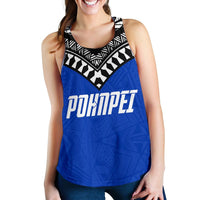 Pohnpei Flag Women's Racerback Tank Micronesian Pattern - Polynesian Pride