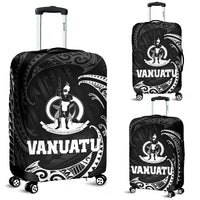 Vanuatu Polynesian Luggage Covers - White Tribal Wave Black - Polynesian Pride