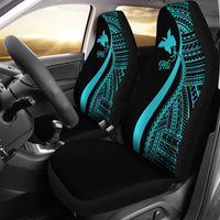 Papua New Guinea Car Seat Covers - Turquoise Polynesian Tentacle Tribal Pattern Universal Fit Turquoise - Polynesian Pride