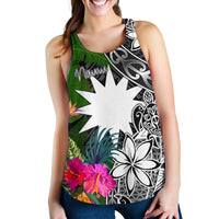 Nauru Women Racerback Tank - Turtle Plumeria Banana Leaf - Polynesian Pride