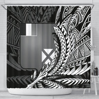 Wallis and Futuna Shower Curtains - Wings Style 177 x 172 (cm) Black - Polynesian Pride