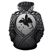 Papua New Guinea All Over Hoodie Lift up Black - Polynesian Pride
