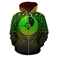 Yap All Over Zip up Hoodie Lift up Reggae - Polynesian Pride