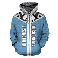Federated States of Micronesia All Over Zip up Hoodie Micronesian Homeland - Polynesian Pride