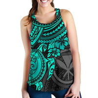 Polynesian Hawaii Women's Racerback Tank - Turquoise Turtle - Polynesian Pride