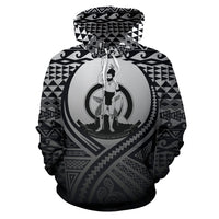 Vanuatu All Over Hoodie Lift up Black - Polynesian Pride