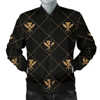 Kanaka Maoli Men's Bomber Jacket Regal AH Men's Bomber Jacket Gold - Polynesian Pride