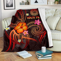 American Samoa Polynesian Personalised Premium Blanket - Legend of American Samoa (Red) White - Polynesian Pride