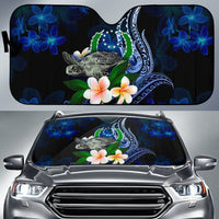 Pohnpei Micronesia Sun Shades - Turtle With Plumeria Flowers One Style Universal Fit Blue - Polynesian Pride