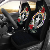 Northern Mariana Islands Car Seat Covers Northern Mariana Islands Flag Hibiscus - A02 - Polynesian Pride