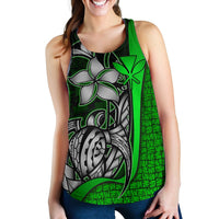 Polynesian Hawaii Women Racerback Tank Green - Turtle with Hook - Polynesian Pride
