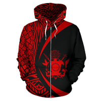 Cook Islands Polynesian Zip up Hoodie Circle Style 01 Unisex Art - Polynesian Pride