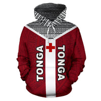 Tonga Tapa Hoodie Tonga Flag Coat of Arms Polynesian Tattoo - Polynesian Pride