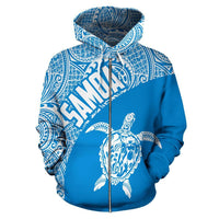 Samoa Zip up Hoodie Samoa Turtle Mermaid Polynesian Tattoo 03 - Polynesian Pride