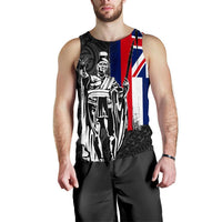 Hawaii King Flag Polynesian Men's Tank Top - White - Polynesian Pride