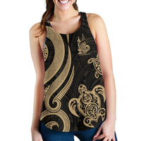 New Caledonia Women's Racerback Tank - Gold Tentacle Turtle - Polynesian Pride