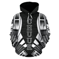 Chuuk All Over Hoodie Black Tattoo Style - Polynesian Pride