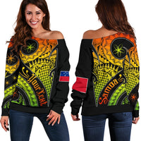 Samoa Personalised Women's Off Shoulder Sweater - Samoa Polynesian Decorative Patterns - Polynesian Pride