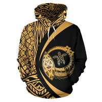 Hawaii Turtle Polynesian Hoodie Circle Style Gold - Polynesian Pride