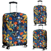 Tropical Buttterfly And Flower Luggage Cover White - Polynesian Pride