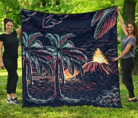 Night On The Land Premium Quilt Black - Polynesian Pride