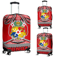 Tonga Polynesian Luggage Covers - Coat Of Arms Red - Polynesian Pride