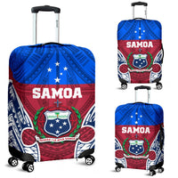 Samoa Polynesian Luggage Covers - Samoan Pattern With Seal Blue - Polynesian Pride